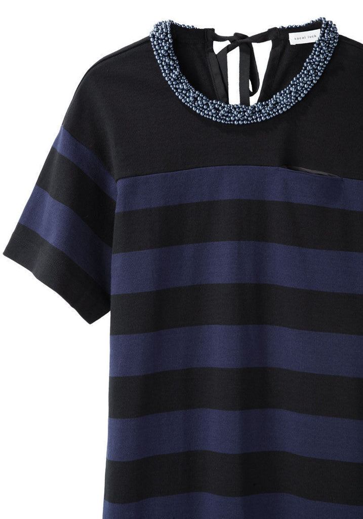 Beaded Collar T-Shirt Dress
