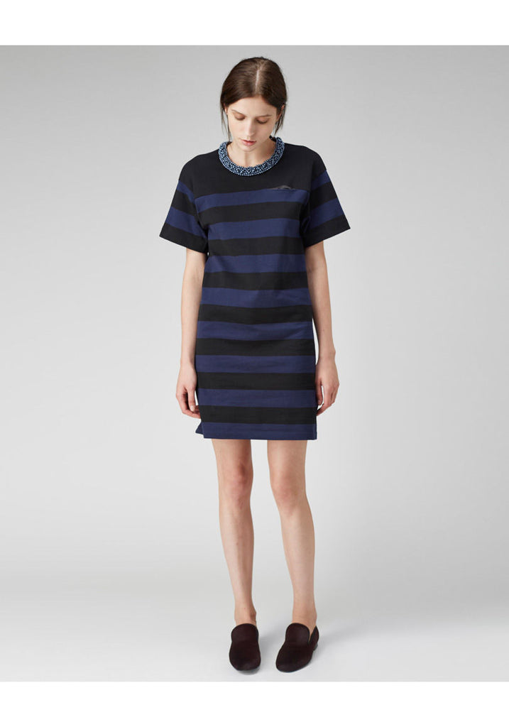 Beaded Collar T-Shirt Dress