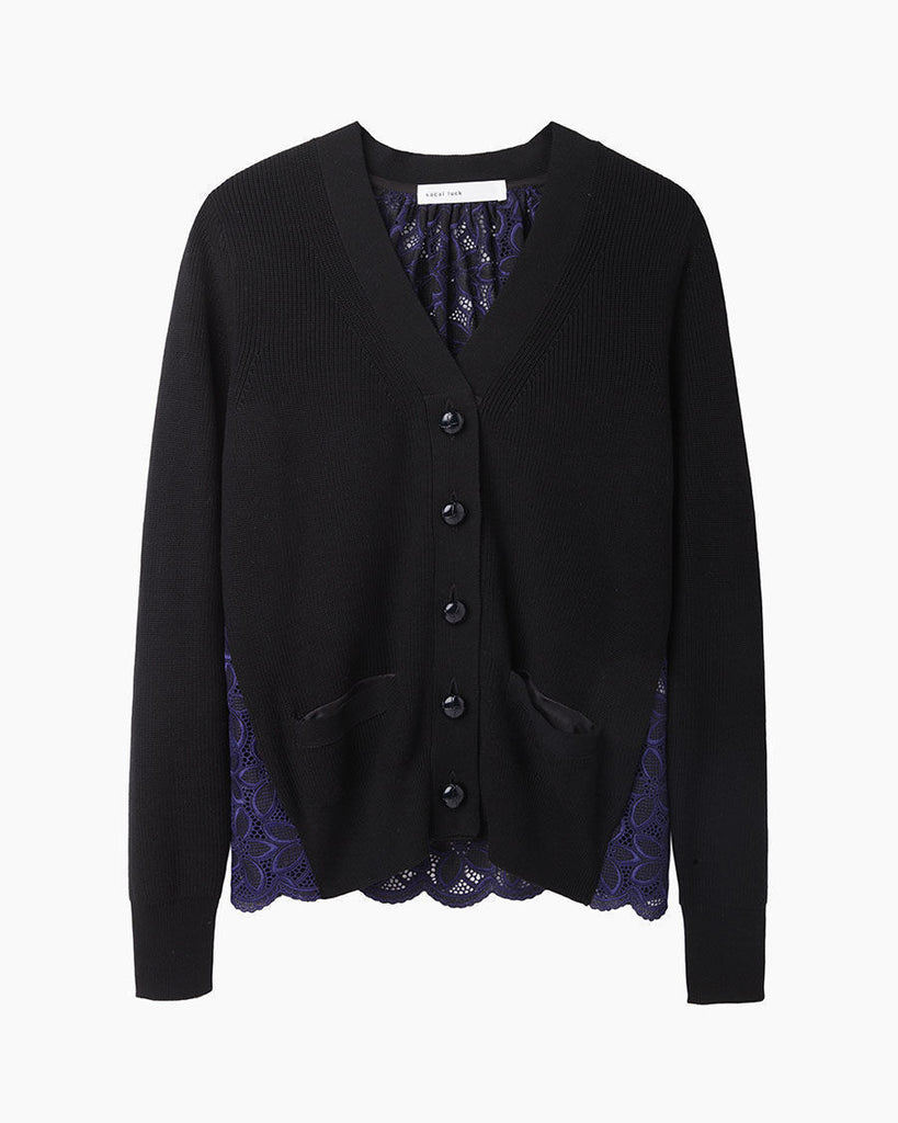 Eyelet Lace Combo Cardigan