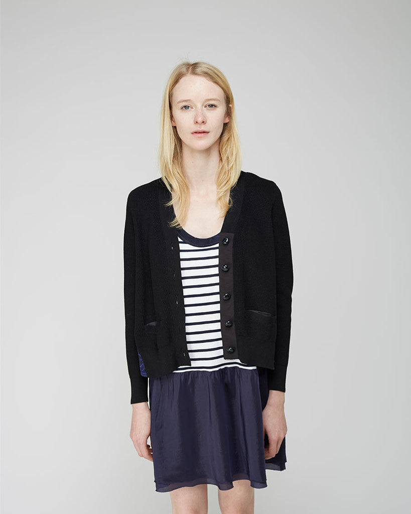 Eyelet Lace Combo Cardigan