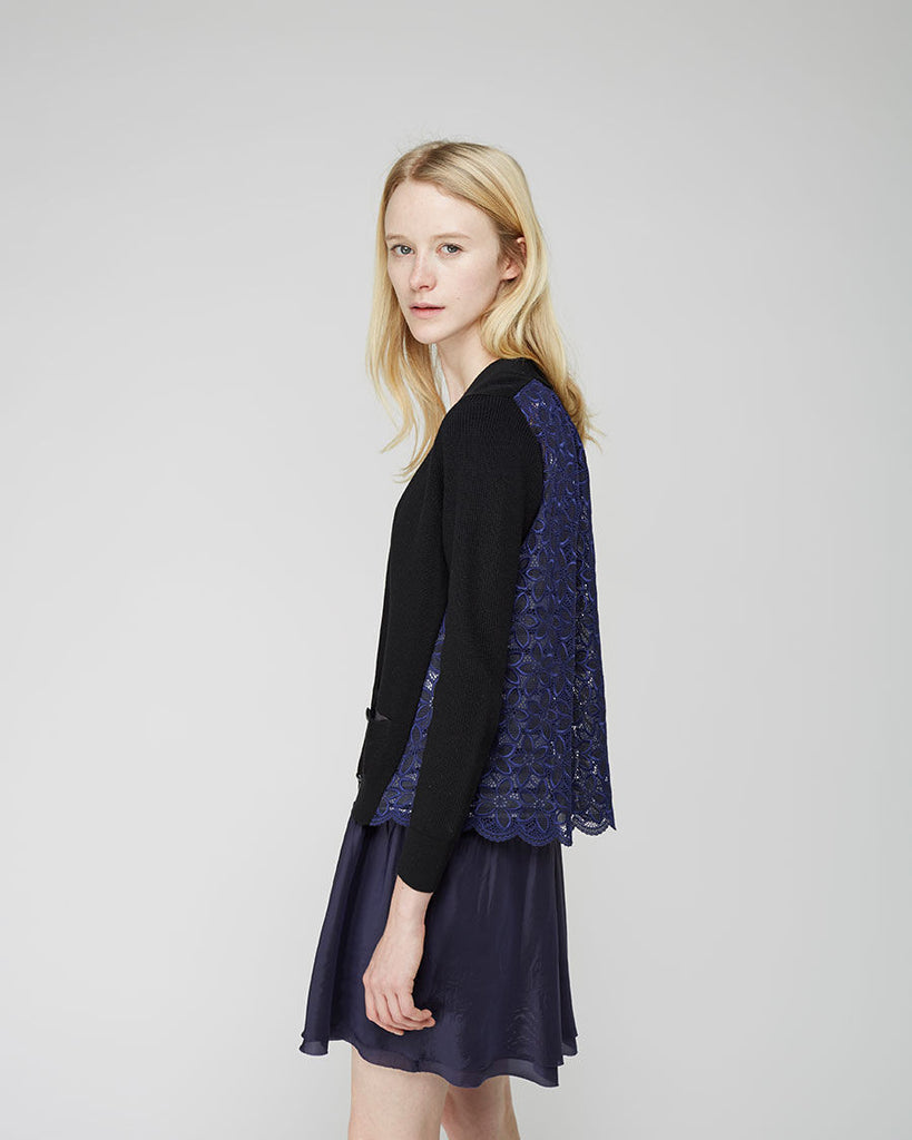 Eyelet Lace Combo Cardigan