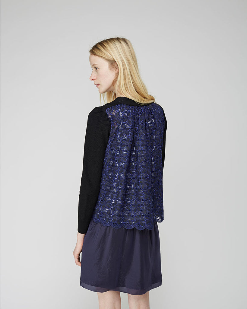 Eyelet Lace Combo Cardigan