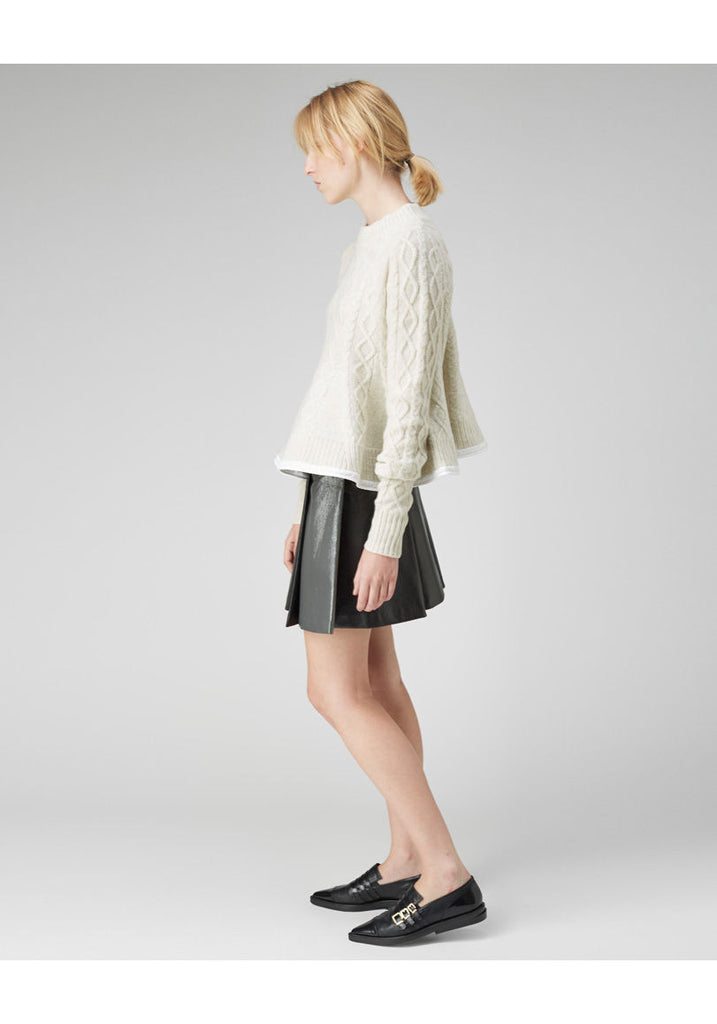 Flared Cableknit Pullover