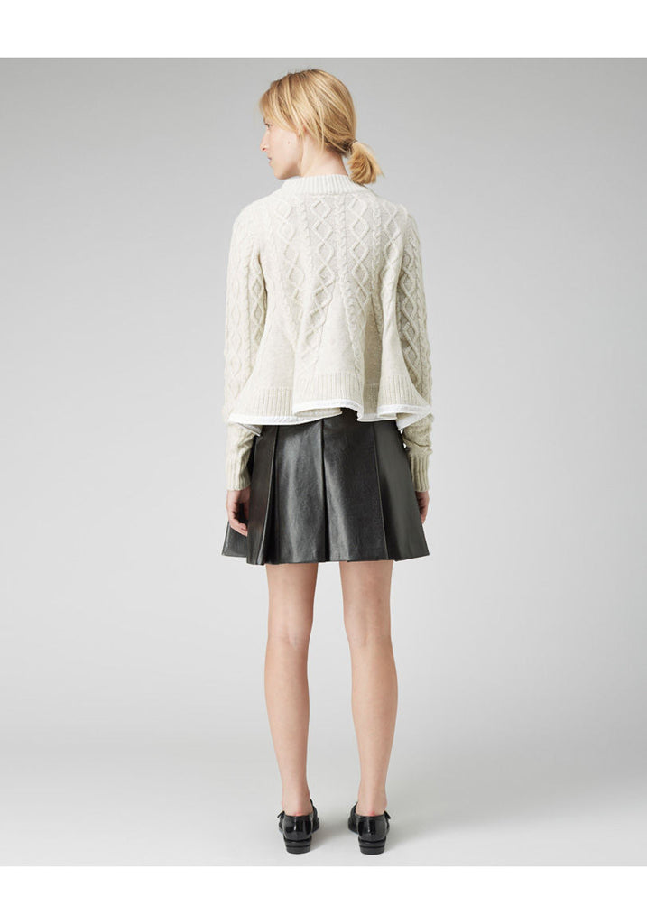 Flared Cableknit Pullover