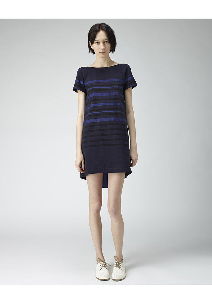 Grosgrain Stripe Lace Dress