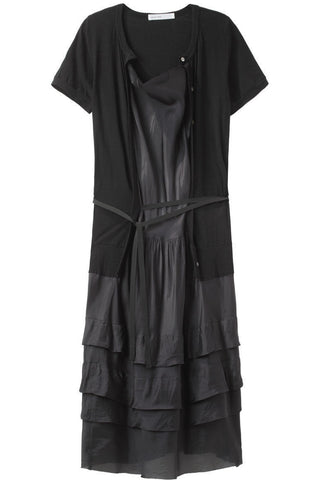 Ruffled Hem Dress with Cardigan