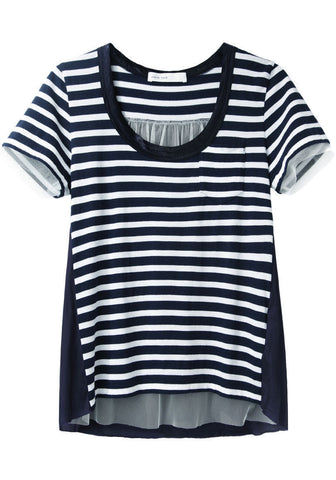 Striped Cupro Back Tee