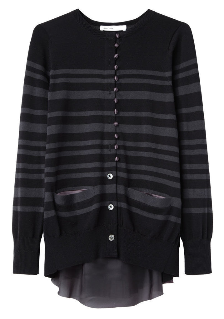 Striped Split Back Cardigan