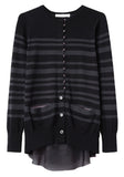 Striped Split Back Cardigan