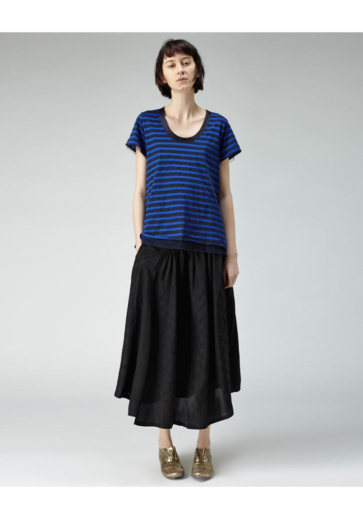 Striped Tulle Trim Tee