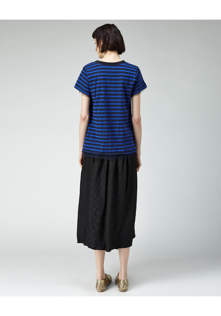 Striped Tulle Trim Tee