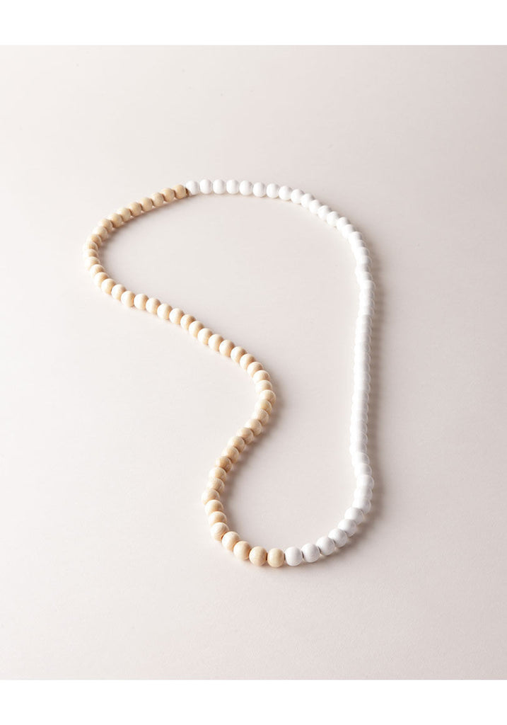 Natural White Wood Necklace
