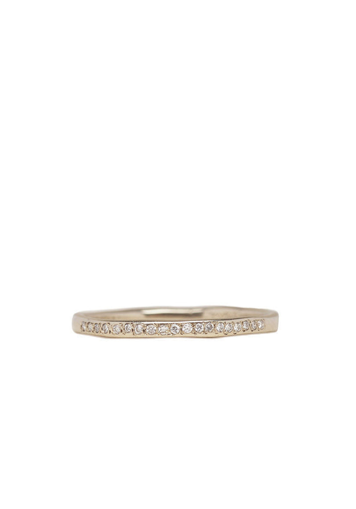 Thin Gold Band with Diamonds