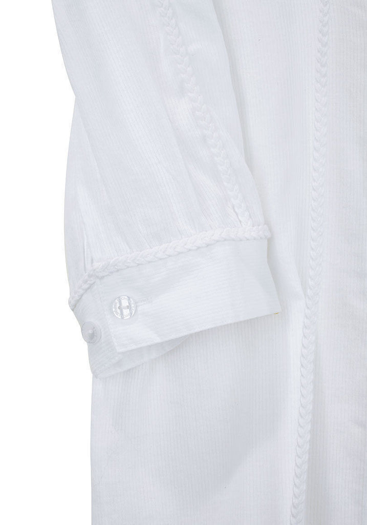 Braided Neck Tie Blouse