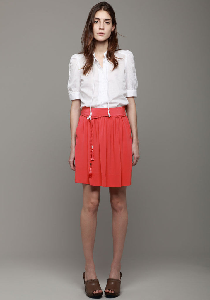 Braided Neck Tie Blouse