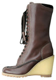 Lace-Up Wedge Boot