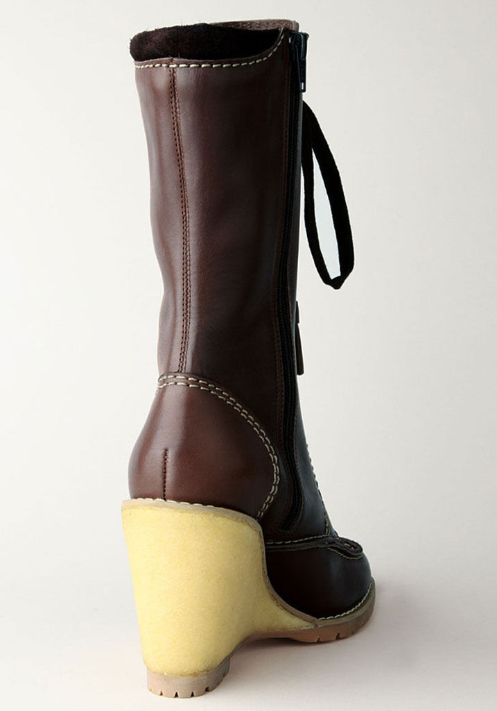 Lace-Up Wedge Boot