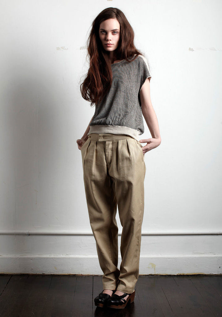 Low Slung Pleat Pant
