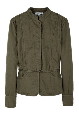 Quilted Seamed Military Jacket
