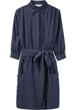 Ruched Shoulder Shirt Dress