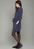 Ruched Shoulder Shirt Dress