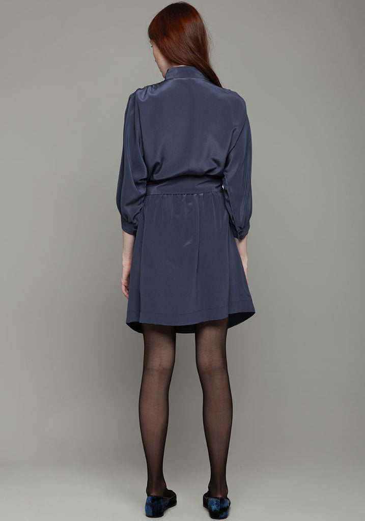 Ruched Shoulder Shirt Dress