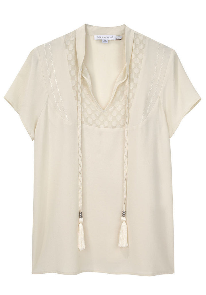 Silk Tassel Blouse