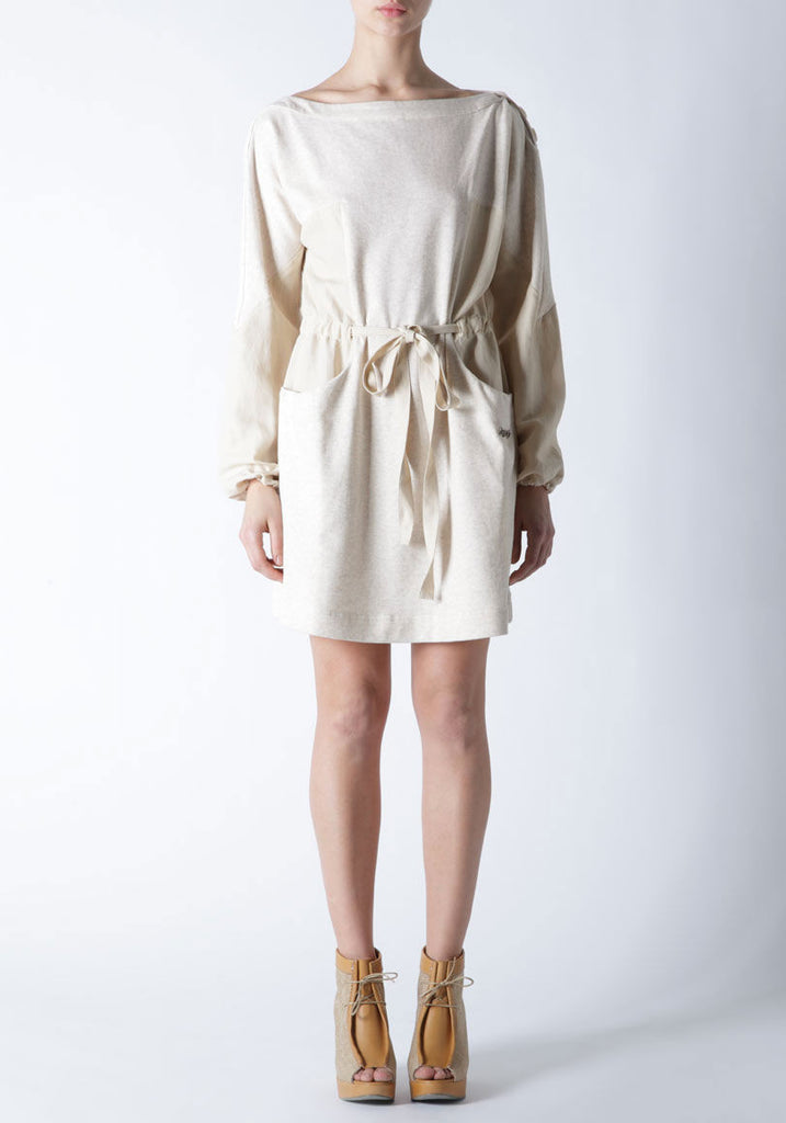 Tie Waist Sweatshirt Dress