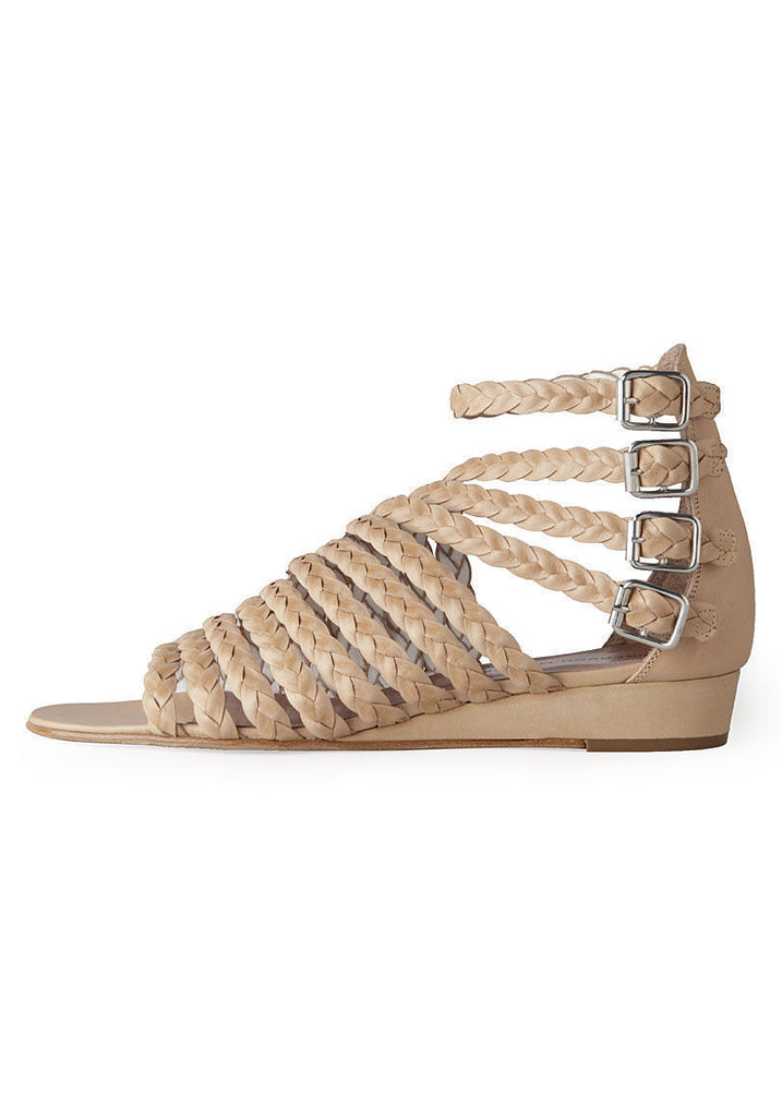 Braided Strap Wedge Sandal