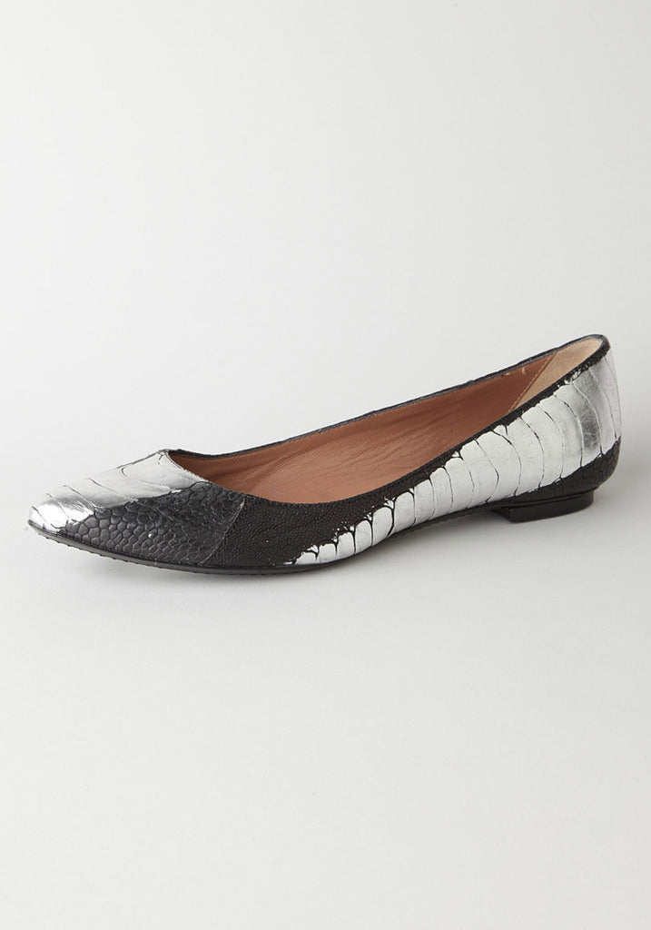 Pointed Croc Flat