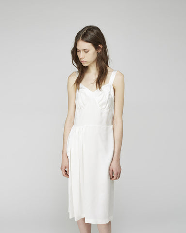 Gathered Silk Slip Dress