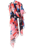 Big Floral Gauze Scarf