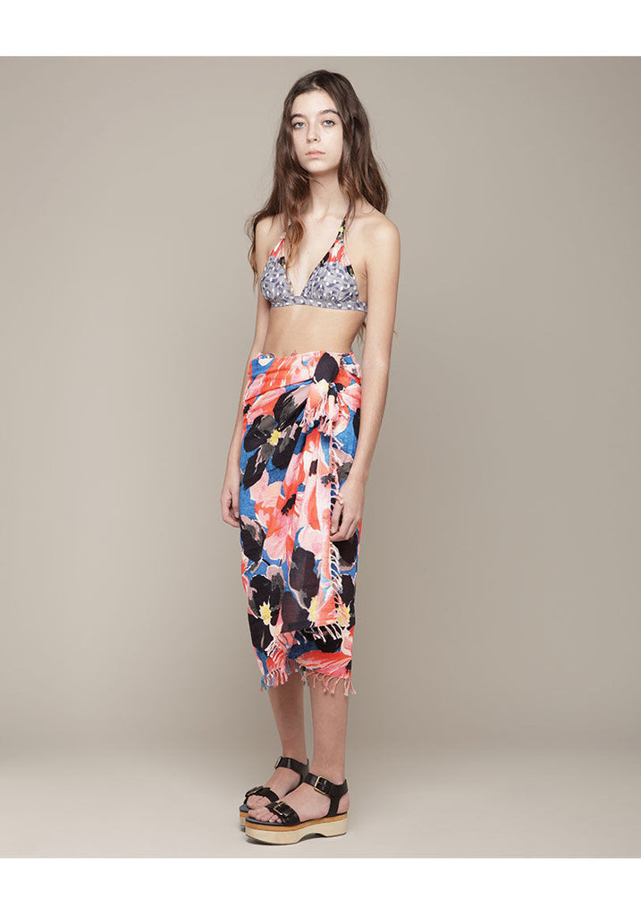 Big Floral Gauze Scarf