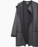 Collarless Wool Coat