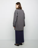 Collarless Wool Coat