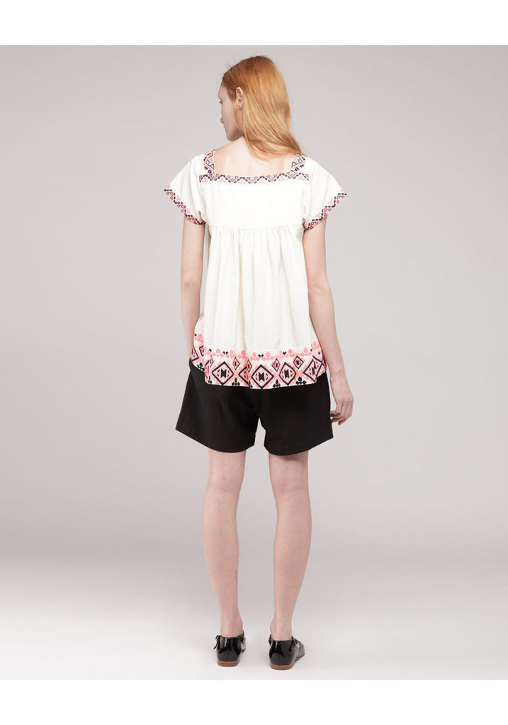 Embroidered Baby Doll Top
