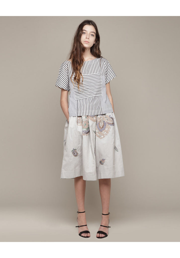 Embroidered Peacock Skirt