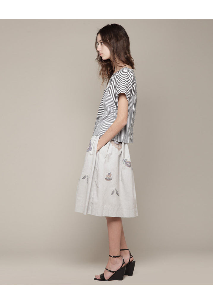 Embroidered Peacock Skirt