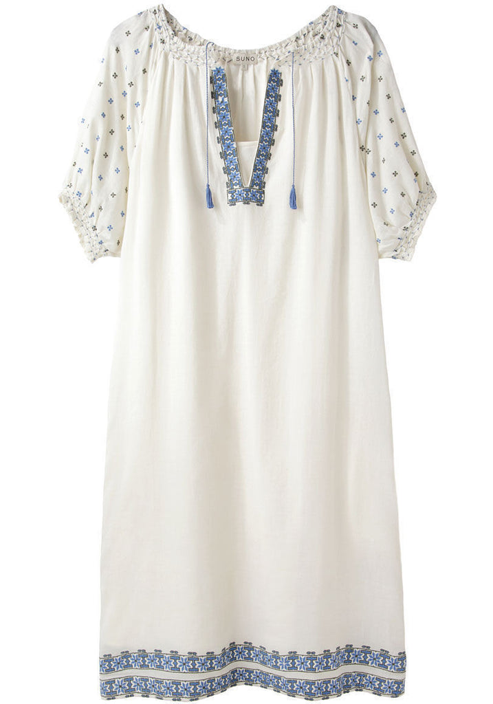 Embroidered Peasant Dress