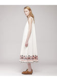 Embroidered Shirred Tank Dress