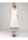 Embroidered Shirred Tank Dress