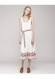 Embroidered Shirred Tank Dress