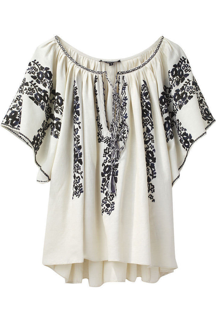 Floral Embroidery Cropped Top