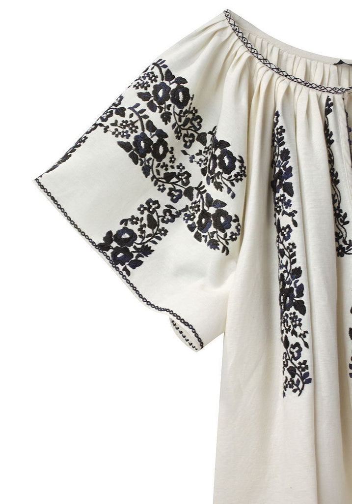 Floral Embroidery Cropped Top