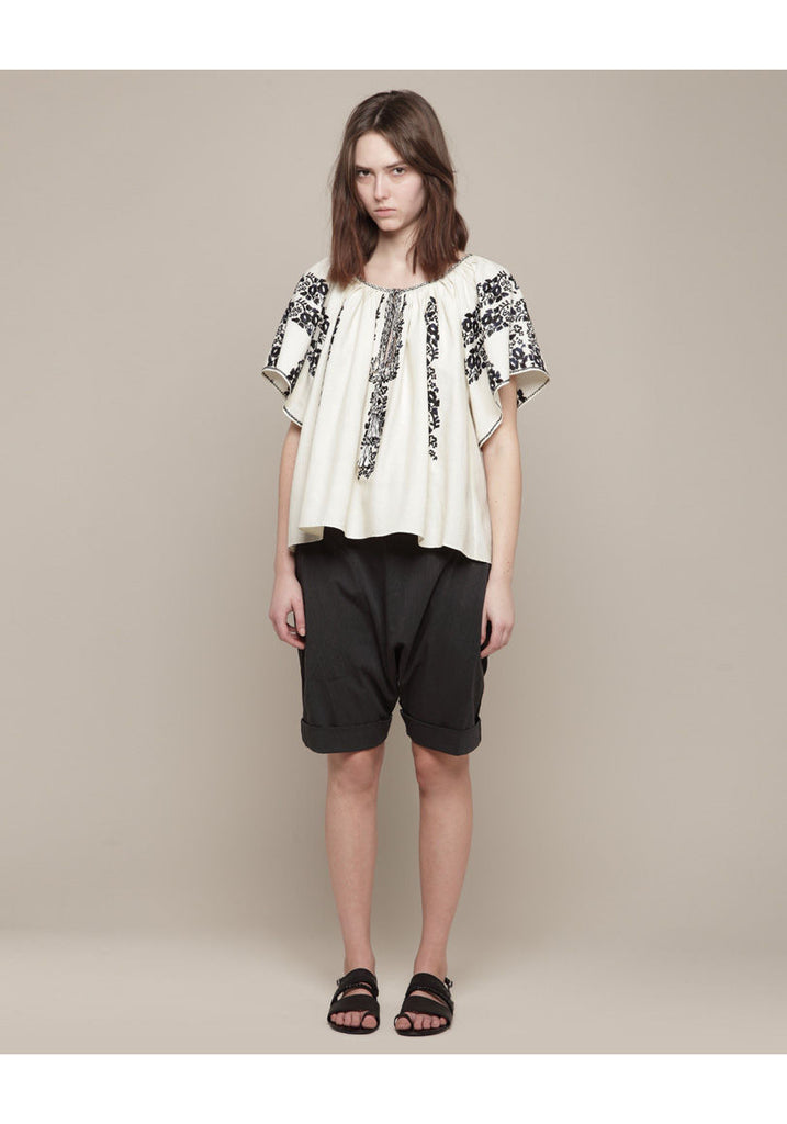 Floral Embroidery Cropped Top