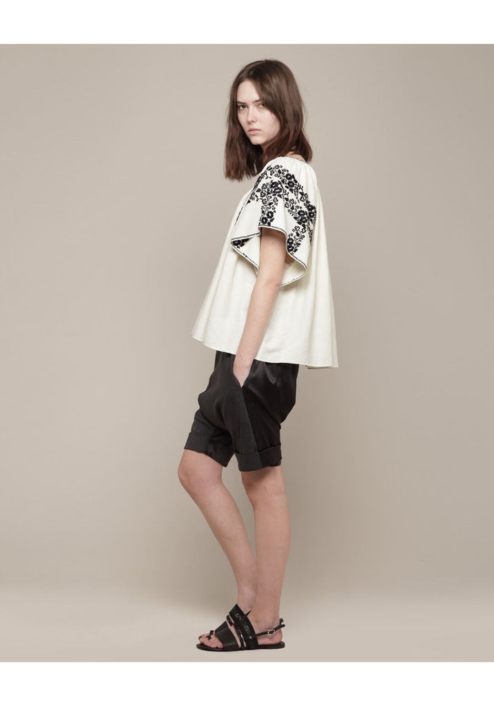 Floral Embroidery Cropped Top