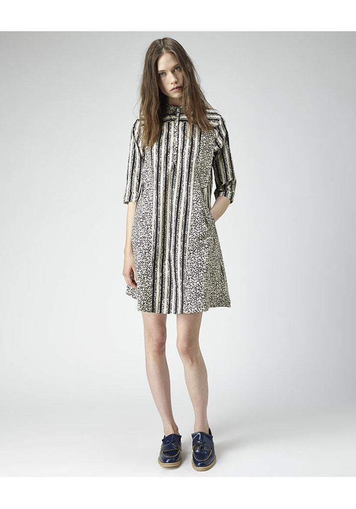 Paneled Floral Shirtdress