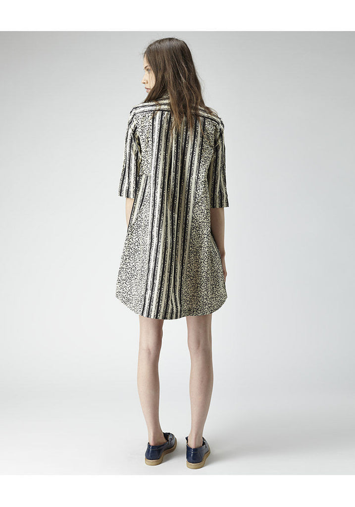 Paneled Floral Shirtdress