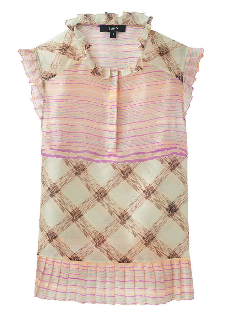 Pleated Peplum Blouse