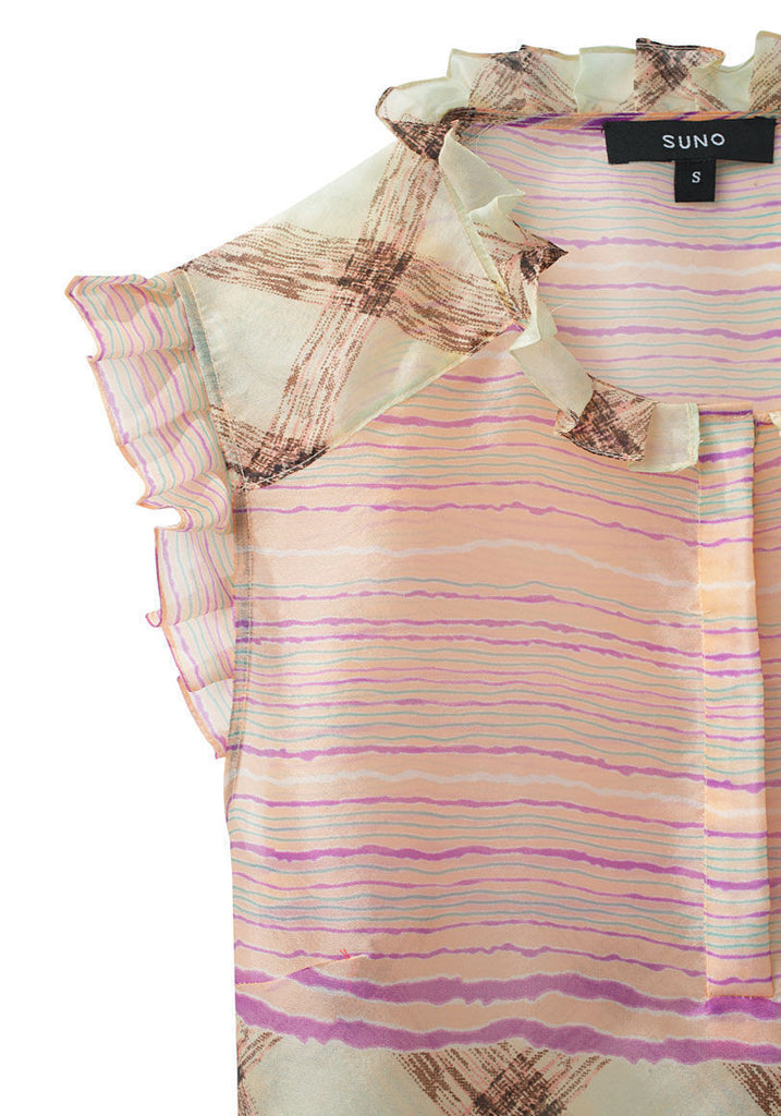 Pleated Peplum Blouse